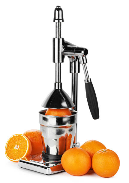istock Mechanic juicer for citrus fruits isolated on white 1271489996