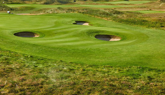 Bunker on the golf course on the island of Sylt, Germany