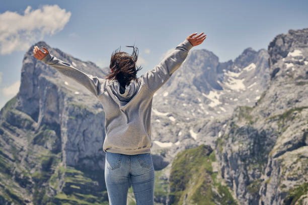 istock Teenager enjoying in mountain 1271497103