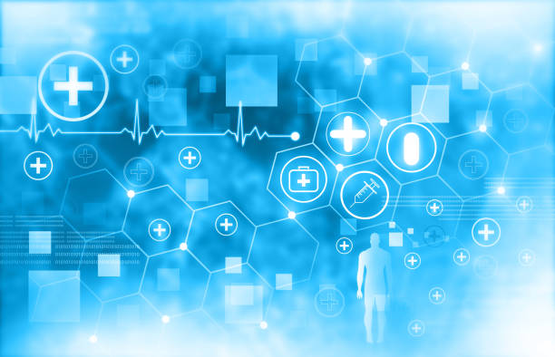 Health care and science icon background. Digital illustration