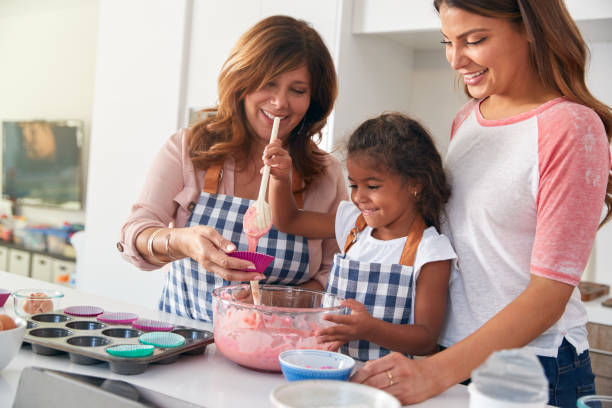 istock Multi-Generation Hispanic Female Family Having Fun In Kitchen At Making Cake Together 1271512175