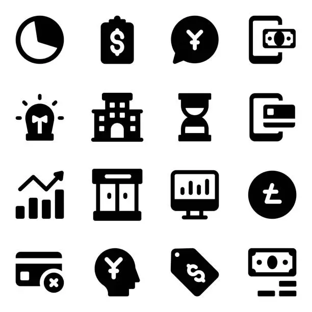 Vector illustration of Corporate Icons in Modern Filled Style Pack