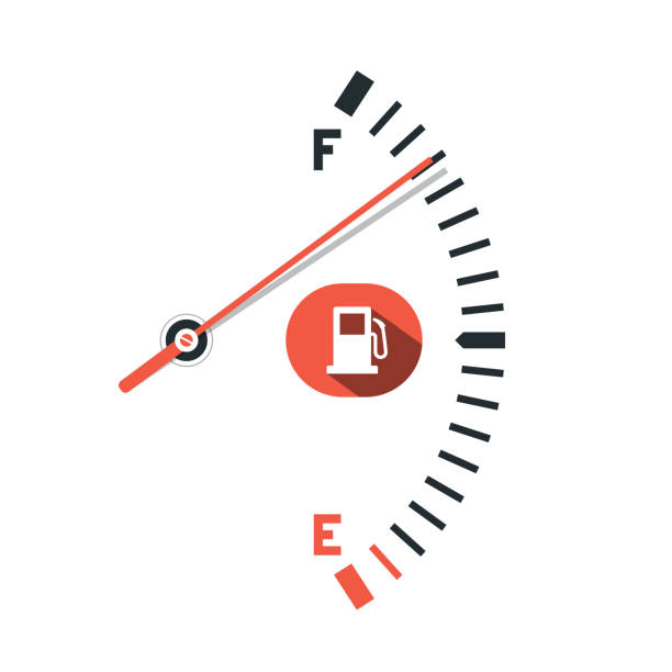 가솔린 레벨 게이지 - fuel gauge fossil fuel fuel and power generation gauge stock illustrations