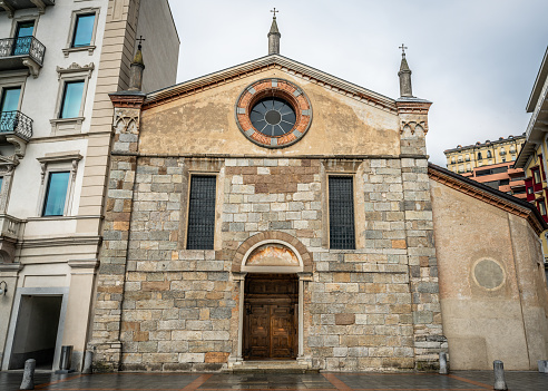 Front view of the church Santa Maria degli Angioli in Lugano Ticino Switzerland