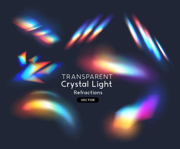 Crystal Rainbow Light Effects Crystal Rainbow Light Effects. Light streak overlay pattern designs. Vector illustration. crystal stock illustrations