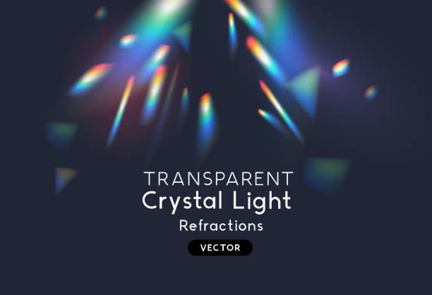 ilustraciones, imágenes clip art, dibujos animados e iconos de stock de efectos de refracciones de luz transparente de cristal vectorial - crystal bright diamond gem
