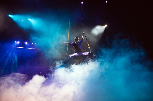 Air acrobat in the circus.