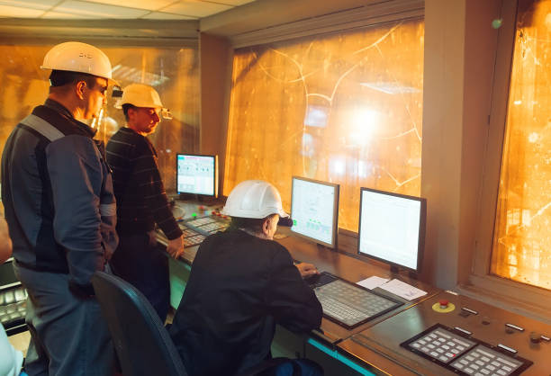 istock Control panel. Plant for the production of steel 1271521665