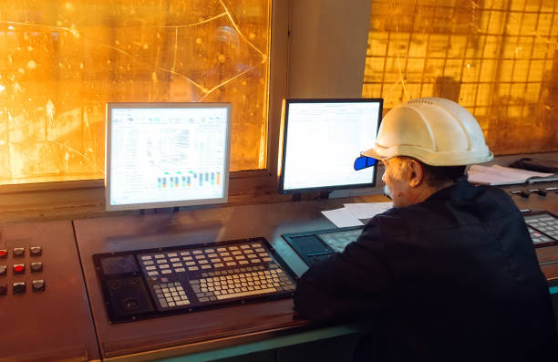 istock Control panel. Plant for the production of steel 1271521668