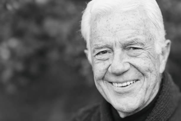 istock Senior man outdoors in garden looks happy and friendly 1271521740