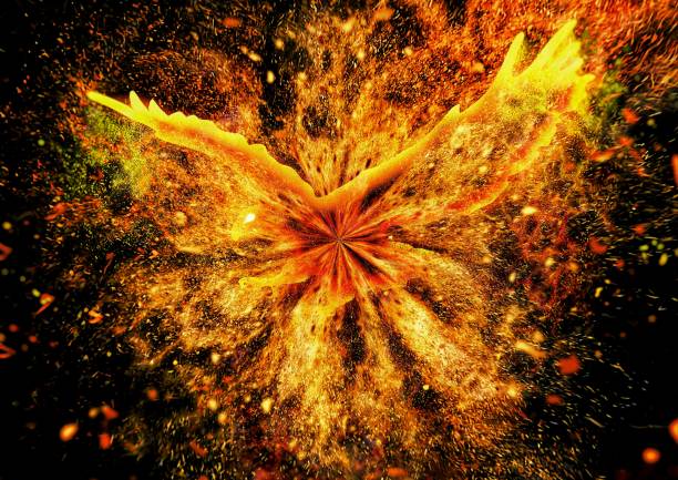 istock 3D illustration of an abstract firebird flaunting the darkness 1271523085