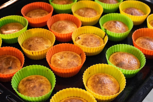 istock Baking cupcakes in the oven. Home cooking 1271524229