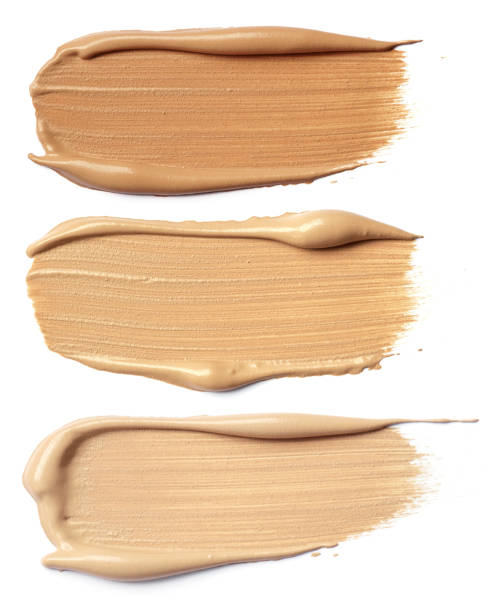 Make-up foundation swatches The texture of the liquid foundation cream colored stock pictures, royalty-free photos & images
