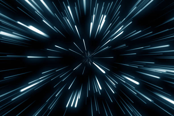 sauter à la vitesse superluminale entre les étoiles - fiber optic data glowing flowing photos et images de collection