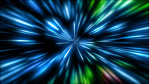 istock Abstract multicolored tunnel of neon lines 1271527967