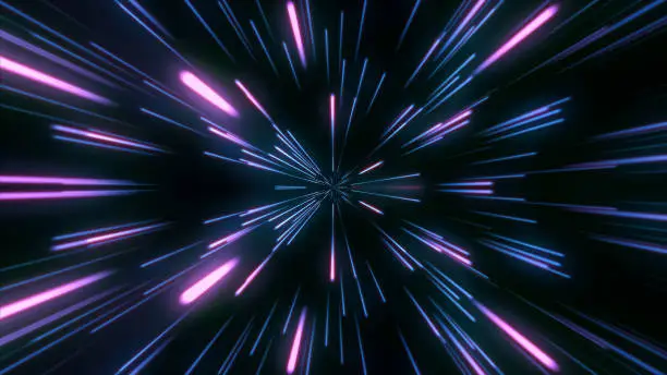 Photo of Moving pink neon beams at high speed