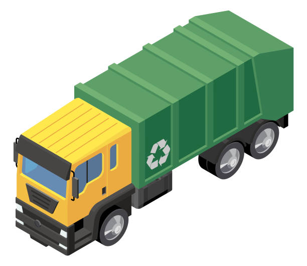 illustrazioni stock, clip art, cartoni animati e icone di tendenza di camion della spazzatura - tire recycling recycling symbol transportation