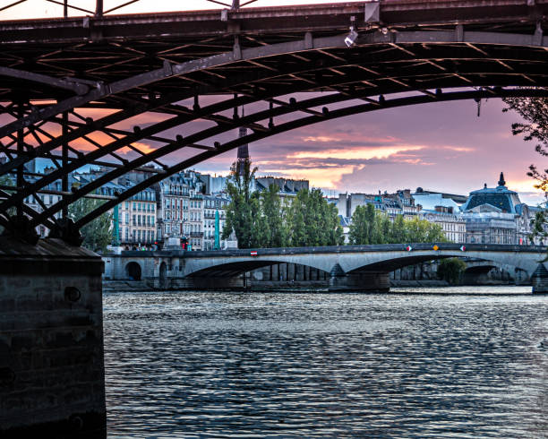istock Beautiful sunset in Paris, magenta colors 1271538074