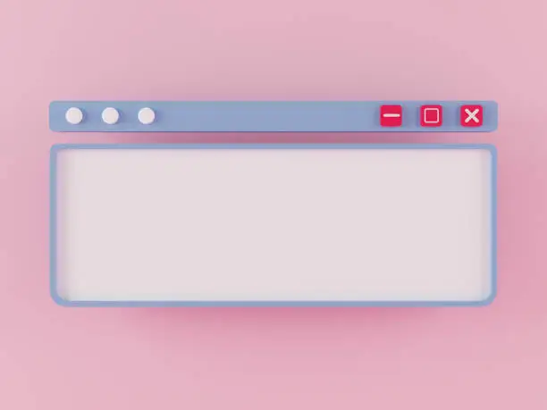 Photo of 3d rendering blank interface window.