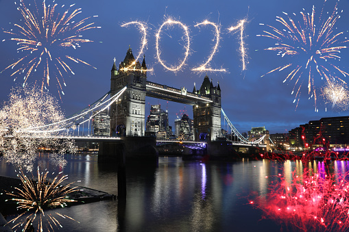 New year 2021 fireworks London