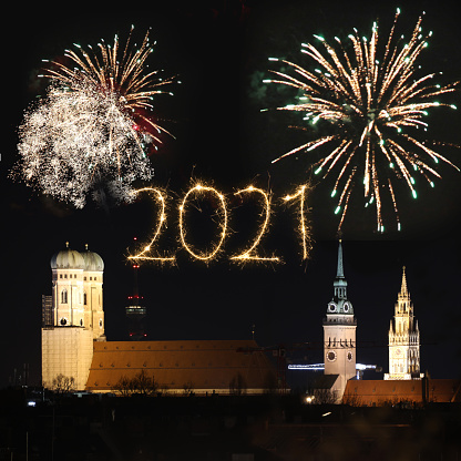 New year fireworks Munich Germany