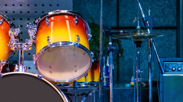 istock Close-up of colorful drums on stage 1271548629
