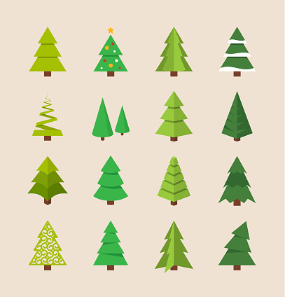 Vector illustration of flat christmas tree.
