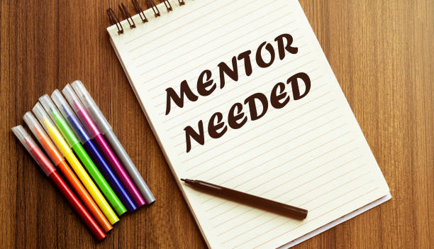 istock Mentor Needed. your future target searching, a marker, pen, three colored pencils and a notebook for writing 1271550468