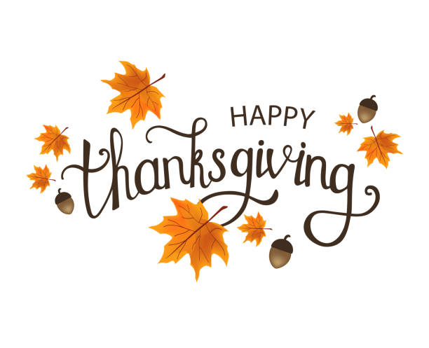 Happy Thanksgiving Day. Typography vector design. Design template. Colorful autumn leaves. Fall Autumn Harvest. Happy Thanksgiving Day. Typography vector design. Design template. Colorful autumn leaves. Fall Autumn Harvest. Vector illustration thanksgiving holiday travel stock illustrations