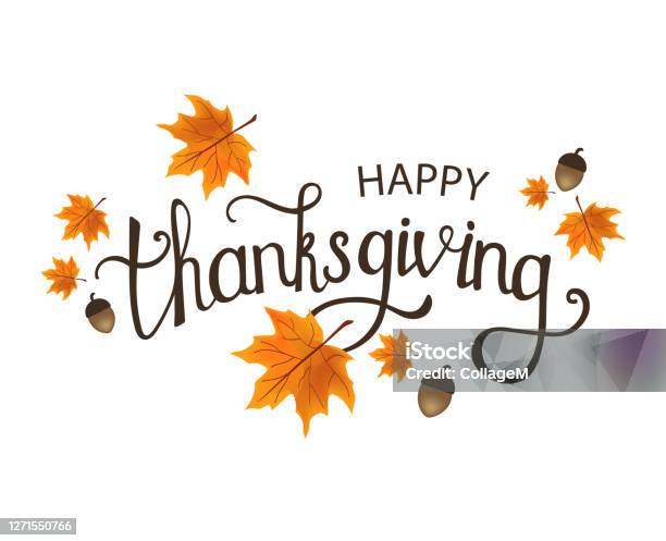 Happy Thanksgiving Day Typography Vector Design Design Template Colorful Autumn Leaves Fall Autumn Harvest Stock Illustration - Download Image Now