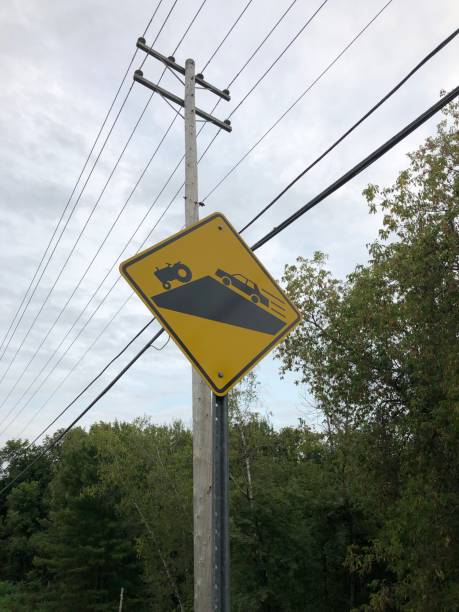 istock Yellow traffic sign: agricultural vehicle crossing mark 1271551835