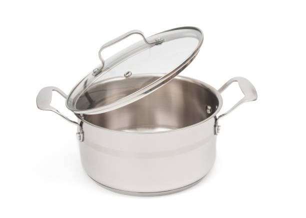 istock Steel saucepan with glass lid isolated on white background 1271553819