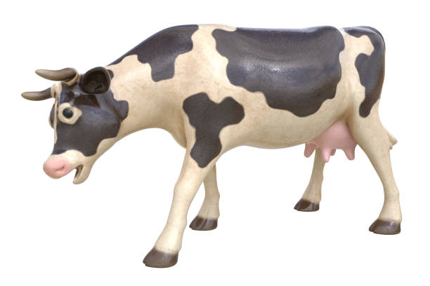 istock Ceramic statue of cow isolated on white 1271553970