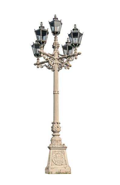 istock Vintage streetlamp isolated on white background 1271555051