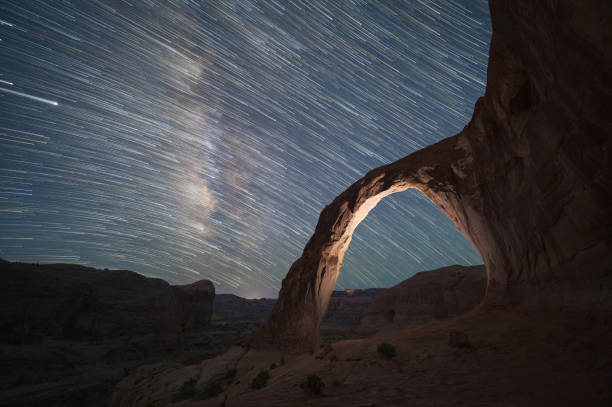 istock Star Trails behind Corona Arch in Moab Utah 1271555946