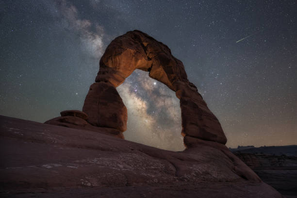 istock Light painted Delicate Arch and the Milky Way Galaxy 1271555949