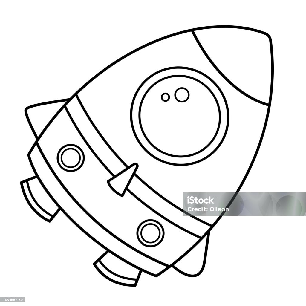 Coloring Page Outline Of A Cartoon Rocket Space Coloring Book For Kids  Stock Illustration - Download Image Now - iStock