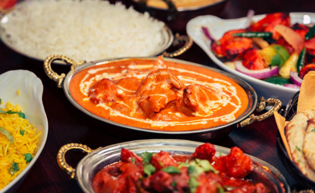 comida indiana: variedades de pratos de curry indianos - beef bowl curry dish curry sauces - fotografias e filmes do acervo