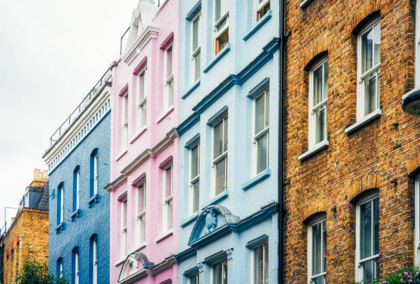 소호의 다채로운 거리, 런던 - london england apartment traditional culture house 뉴스 사진 이미지