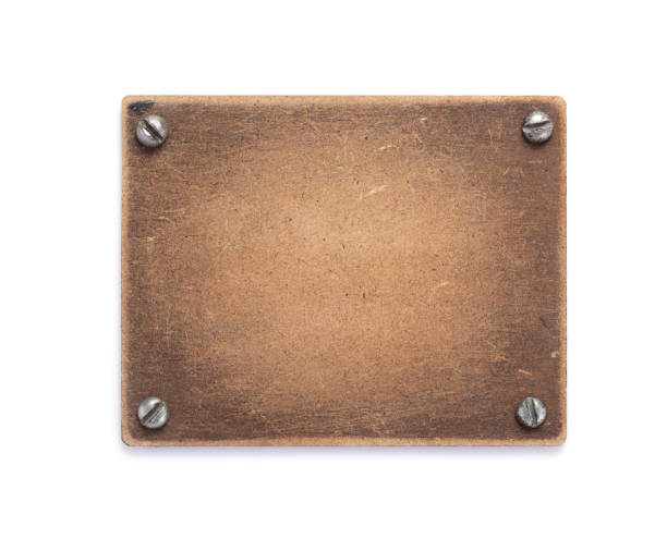 istock aged wooden nameplate on white background 1271565130