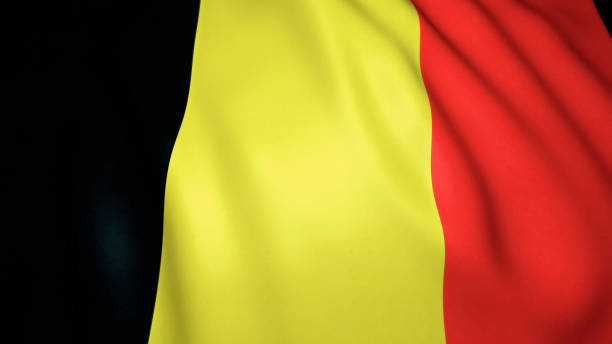 istock Waving realistic Belgium flag background, 3d illustration 1271566721