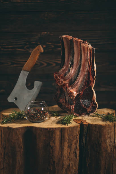 istock Dry Aged Raw Rib of Beef. Beef steak. 1271568137