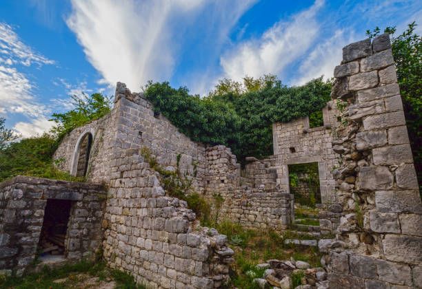 The medieval settlement and church was completely destroyed during the earthquake 1979, Sutomore, Bar Region, Montenegro.