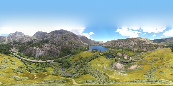 Part of the June Lakes Loop.  An aerial VR image.