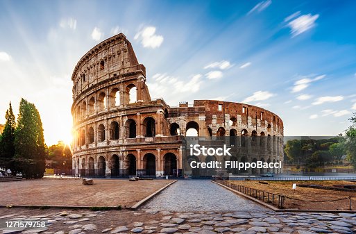 istock Colosseum in Rome during sunrise 1271579758