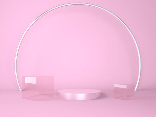 istock Product podium on pastel background 3d. Abstract minimal geometry concept. Studio stand platform theme. Exhibition and business marketing presentation stage. 1271585222