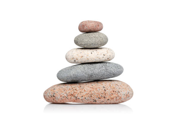 istock Balancing pyramid of stones isolated on white background. 1271586549