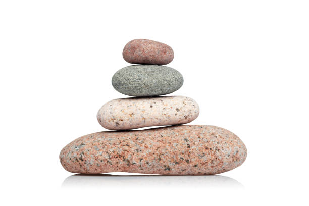 istock Balancing pyramid of stones isolated on white background. 1271586621