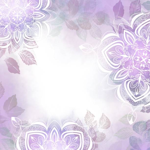 ilustrações, clipart, desenhos animados e ícones de fundo branco de ilustração de mandala roxa - white background yoga backgrounds relaxation exercise