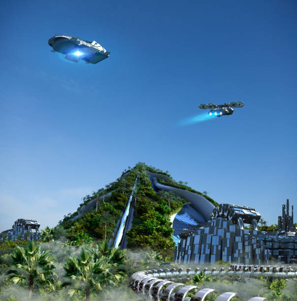 istock Futuristic green city architecture 1271592718